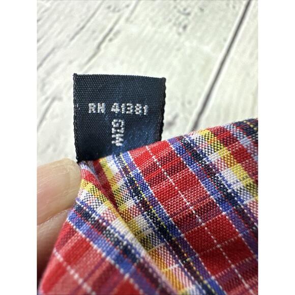 Ralph Lauren Blake Button Down Shirt Adult Large Red Green Yellow‎ Plaid Mens - Picture 9 of 10